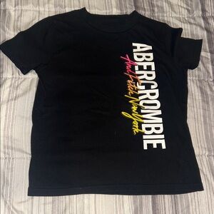Abercrombie & Fitch Kids Black Tee with Colorful Logo size 7/8